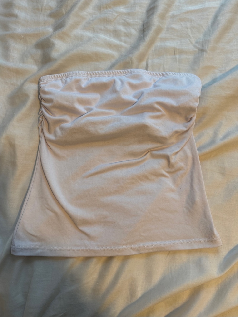 White cinched tube top